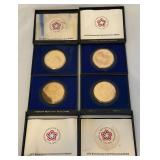 (4) American Revolution Bicentennial Commemorative Medals - (2) 1971, 1973, 1974 - some fire damaged