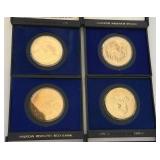 (4) American Revolution Bicentennial Commemorative Medals - (2) 1971, 1973, 1974 - some fire damaged
