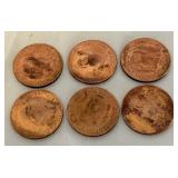 (6) 1987 Michigan Sequicentennial Tokens