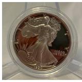 1990 S-American Eagle Liberty Proof Silver Dollar - just the coin in a protective plastic case