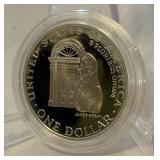 1992 W-White House 200th Anniversary Commemorative Silver Dollar - just the coin in a protective plastic case