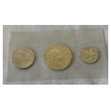 1976 Bicentennial Silver Uncirculated Proof 3 Coin Set - cello wrap