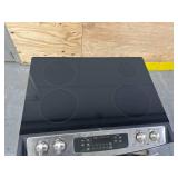 GE 30-in Smooth Surface Glass Top 4 Elements 4.4-cu ft Self-Cleaning Drop-In Electric Range (Black) Model # JD630STSS MSRP $2,099