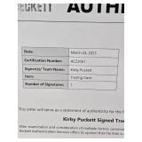 Kirby Puckett Auto on 1988 Topps All-Star Signed Trading Card #391 With Beckett Letter of Authenticity - Minnesota Twins Baseball Card Kirby Puckett Auto on 1988 Topps All-Star Signed Trading Card #391 With Beckett Letter of Authenticity - Minnesota Twins Baseball Card