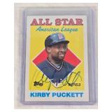 Kirby Puckett Auto on 1988 Topps All-Star Signed Trading Card #391 With Beckett Letter of Authenticity - Minnesota Twins Baseball Card Kirby Puckett Auto on 1988 Topps All-Star Signed Trading Card #391 With Beckett Letter of Authenticity - Minnesota Twins Baseball Card