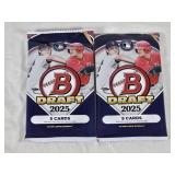 Lot of 2 Unopened Baseball Card Packs - 2025 Bowman Draft Series Featuring MLB Players Lot of 2 Unopened Baseball Card Packs - 2025 Bowman Draft Series Featuring MLB Players
