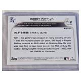 Bobby Witt Jr. Rookie 2022 Topps Rookie Debut #US187 - Kansas City Royals Baseball Card Bobby Witt Jr. Rookie 2022 Topps Rookie Debut #US187 - Kansas City Royals Baseball Card