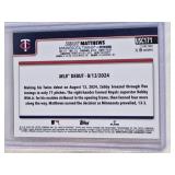 Zebby Matthews Rookie 2025 Topps Chrome Prism Refractor #USC171 - Minnesota Twins Baseball Card Zebby Matthews Rookie 2025 Topps Chrome Prism Refractor #USC171 - Minnesota Twins Baseball Card