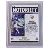 Justin Jefferson 2025 Panini Mosaic Notoriety #6 Silver Holo - Minnesota Vikings Football Card Justin Jefferson 2025 Panini Mosaic Notoriety #6 Silver Holo - Minnesota Vikings Football Card