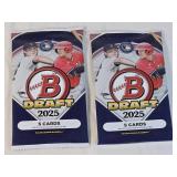 Lot of 2 Unopened Bowman Draft 2025 Baseball Card Packs Lot of 2 Unopened Bowman Draft 2025 Baseball Card Packs