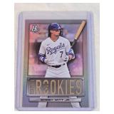 Bobby Witt Jr. Rookie 2022 Topps Bowman Platinum Foil Renowned Rookies #RR-13 - Kansas City Royals Baseball Card Bobby Witt Jr. Rookie 2022 Topps Bowman Platinum Foil Renowned Rookies #RR-13 - Kansas City Royals Baseball Card