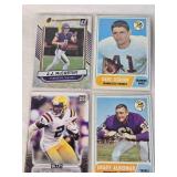 Lot of 27 Minnesota Vikings Football Cards featuring players like Alan Page, Warren Moon, Justin Jefferson, and Adrian Peterson. Includes Rookie, Holo, and Vintage cards. Lot of 27 Minnesota Vikings Football Cards featuring players like Alan Page, Warren Moon, Justin Jefferson, and Adrian Peterson. Includes Rookie, Holo, and Vintage cards.