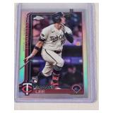 Brooks Lee Rookie 2025 Topps Chrome Refractor #234 - Minnesota Twins Baseball Card Brooks Lee Rookie 2025 Topps Chrome Refractor #234 - Minnesota Twins Baseball Card