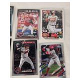 Lot of 14 Baseball Rookie Cards Featuring Adley Rutschman, Evan Carter, and Colton Cowser. Includes various brands with special features like holographic and holiday designs. Lot of 14 Baseball Rookie Cards Featuring Adley Rutschman, Evan Carter, and Colton Cowser. Includes various brands with special features like holographic and holiday designs.