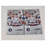 Lot of 2 Unopened Packs Topps Chrome 2021 Update Series Baseball Lot of 2 Unopened Packs Topps Chrome 2021 Update Series Baseball