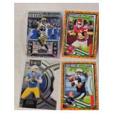 Lot of 24 Inserts and Relic Football Cards Featuring Players Like Lamar Jackson, Justin Herbert, and Trevor Lawrence. Includes Rookie Cards and Special Inserts. Lot of 24 Inserts and Relic Football Cards Featuring Players Like Lamar Jackson, Justin Herbert, and Trevor Lawrence. Includes Rookie Cards and Special Inserts.