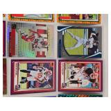 Lot of 24 Inserts and Relic Football Cards Featuring Players Like Lamar Jackson, Justin Herbert, and Trevor Lawrence. Includes Rookie Cards and Special Inserts. Lot of 24 Inserts and Relic Football Cards Featuring Players Like Lamar Jackson, Justin Herbert, and Trevor Lawrence. Includes Rookie Cards and Special Inserts.