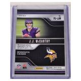 J.J. McCarthy Rookie 2024 Panini Prizm Premier Jerseys Green Prizm Relic #PJ-JJM - Minnesota Vikings Football Card J.J. McCarthy Rookie 2024 Panini Prizm Premier Jerseys Green Prizm Relic #PJ-JJM - Minnesota Vikings Football Card