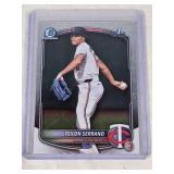 Teilon Serrano Rookie 2025 Bowman Chrome Laser Refractor #BCP-188 - Minnesota Twins Baseball Card Teilon Serrano Rookie 2025 Bowman Chrome Laser Refractor #BCP-188 - Minnesota Twins Baseball Card