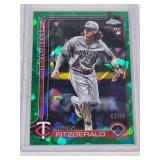 Ryan Fitzgerald Rookie 2025 Topps Chrome Green Cracked Ice USC8 and Numbered 63/99 - Minnesota Twins Baseball Card Ryan Fitzgerald Rookie 2025 Topps Chrome Green Cracked Ice USC8 and Numbered 63/99 - Minnesota Twins Baseball Card