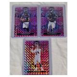 Lot of 3 Football Cards Featuring Saquon Barkley, Lamar Jackson, and Joe Burrow - Pink Reactive Mosaic Cards Lot of 3 Football Cards Featuring Saquon Barkley, Lamar Jackson, and Joe Burrow - Pink Reactive Mosaic Cards