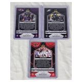 Lot of 3 Football Cards Featuring Saquon Barkley, Lamar Jackson, and Joe Burrow - Pink Reactive Mosaic Cards Lot of 3 Football Cards Featuring Saquon Barkley, Lamar Jackson, and Joe Burrow - Pink Reactive Mosaic Cards