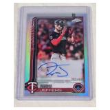 Ryan Jeffers 2025 Topps Chrome Refractor Auto Numbered 283/499 - Minnesota Twins Baseball Card Ryan Jeffers 2025 Topps Chrome Refractor Auto Numbered 283/499 - Minnesota Twins Baseball Card