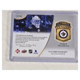 Connor Hellebuyck GOLD MEDAL GOALIE 2022-23 Upper Deck Ultimate Jersey Tendys Memorabilia #UT-CH - Winnipeg Jets Hockey Card Connor Hellebuyck GOLD MEDAL GOALIE 2022-23 Upper Deck Ultimate Jersey Tendys Memorabilia #UT-CH - Winnipeg Jets Hockey Card