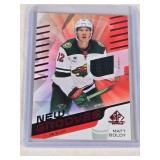 Matt Boldy 2022-23 SP Game Used New Grooves Jersey Relic - Minnesota Wild Hockey Card Matt Boldy 2022-23 SP Game Used New Grooves Jersey Relic - Minnesota Wild Hockey Card