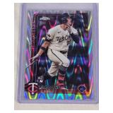 Brooks Lee Rookie 2025 Topps Chrome Lava Refractor #234 - Minnesota Twins Baseball Card Brooks Lee Rookie 2025 Topps Chrome Lava Refractor #234 - Minnesota Twins Baseball Card