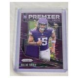 Dallas Turner Rookie Relic 2024 Panini Prizm Premier Jerseys #PJ-DTR - Minnesota Vikings Football Card Dallas Turner Rookie Relic 2024 Panini Prizm Premier Jerseys #PJ-DTR - Minnesota Vikings Football Card