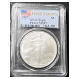 2005 AMERICAN SILVER EAGLE PCGS MS69