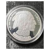 1 TROY OZ .999 FINE SILVER BUFFALO INDIAN ROUND IN AIRTITE