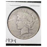 1934-S US PEACE SILVER DOLLAR
