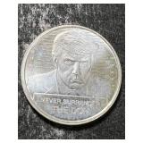1 TROY OZ .999 FINE SILVER DONALD TRUMP ROUND