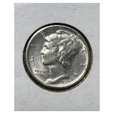 1939-D US MERCURY DIME UNC