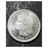 1 TROY OZ .999 FINE SILVER MORGAN DOLLAR DESIGNED ROUND