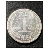 1 TROY OZ .999 FINE SILVER MORGAN DOLLAR DESIGNED ROUND