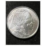 1 TROY OZ .999 FINE SILVER BUFFALO INDIAN ROUND