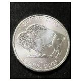 1 TROY OZ .999 FINE SILVER BUFFALO INDIAN ROUND