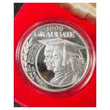 1 TROY OZ .999 FINE SILVER 1999 GRADUATE ROUND IN BOX
