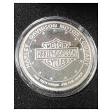 1 TROY OZ .999 FINE SILVER HARLEY DAVIDSON ROUND IN BOX