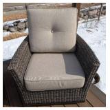 BY - Four-Piece Patio Set - 2 Chairs, Sofa & Fire Table with Beige Cushions BY - Four-Piece Patio Set - 2 Chairs, Sofa & Fire Table with Beige Cushions