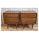 MB - Hendrick Teak Nightstands - Scandinavian Design, 2-Drawer Pair MB - Hendrick Teak Nightstands - Scandinavian Design, 2-Drawer Pair