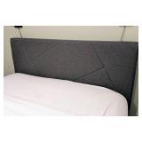 LL - Grey Upholstered Queen Bed Frame with Headboard LL - Grey Upholstered Queen Bed Frame with Headboard