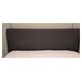 LL - Grey Upholstered Queen Bed Frame with Headboard LL - Grey Upholstered Queen Bed Frame with Headboard