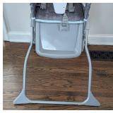 K - Cosco High Chair with Tray - Light Blue Headrest, Grey Arrow-Pattern Seat K - Cosco High Chair with Tray - Light Blue Headrest, Grey Arrow-Pattern Seat