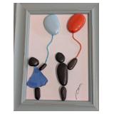 UL - Stone & Sea Glass Art - Framed 8x10 UL - Stone & Sea Glass Art - Framed 8x10