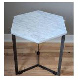 UL - West Elm 837232 Marble Hexagon Side Table UL - West Elm 837232 Marble Hexagon Side Table