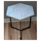 UL - West Elm 837232 Marble Hexagon Side Table UL - West Elm 837232 Marble Hexagon Side Table